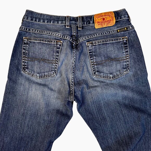 Lucky Brand Women's Sz 8/29 Dungaress Dark Wash Denim M.Rise Flare Western Rodeo - Picture 2 of 12